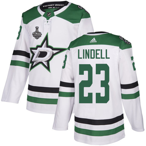 Adidas Men Dallas Stars #23 Esa Lindell White Road Authentic 2020 Stanley Cup Final Stitched NHL Jersey->dallas stars->NHL Jersey
